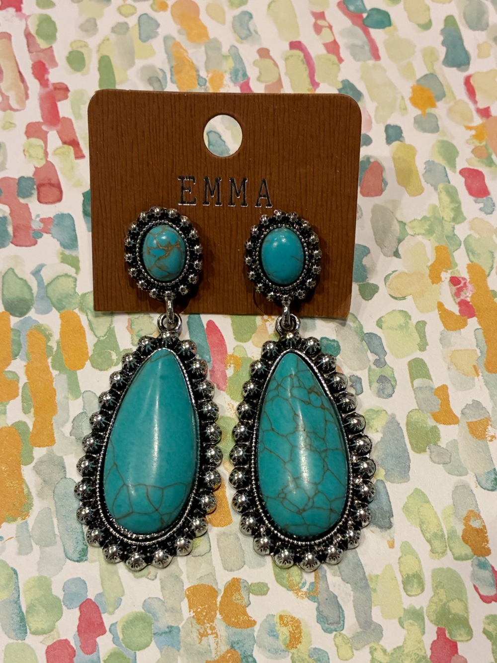 Emma Turquoise Bold Statement Earrings